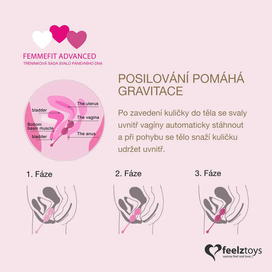 Náhled produktu Sada venušiných kuliček FeelzToys FemmeFit Advanced, 3 ks