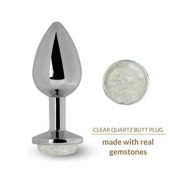 Náhled produktu Kovový anální kolík s křišťálem La Gemmes, bílo průsvitná