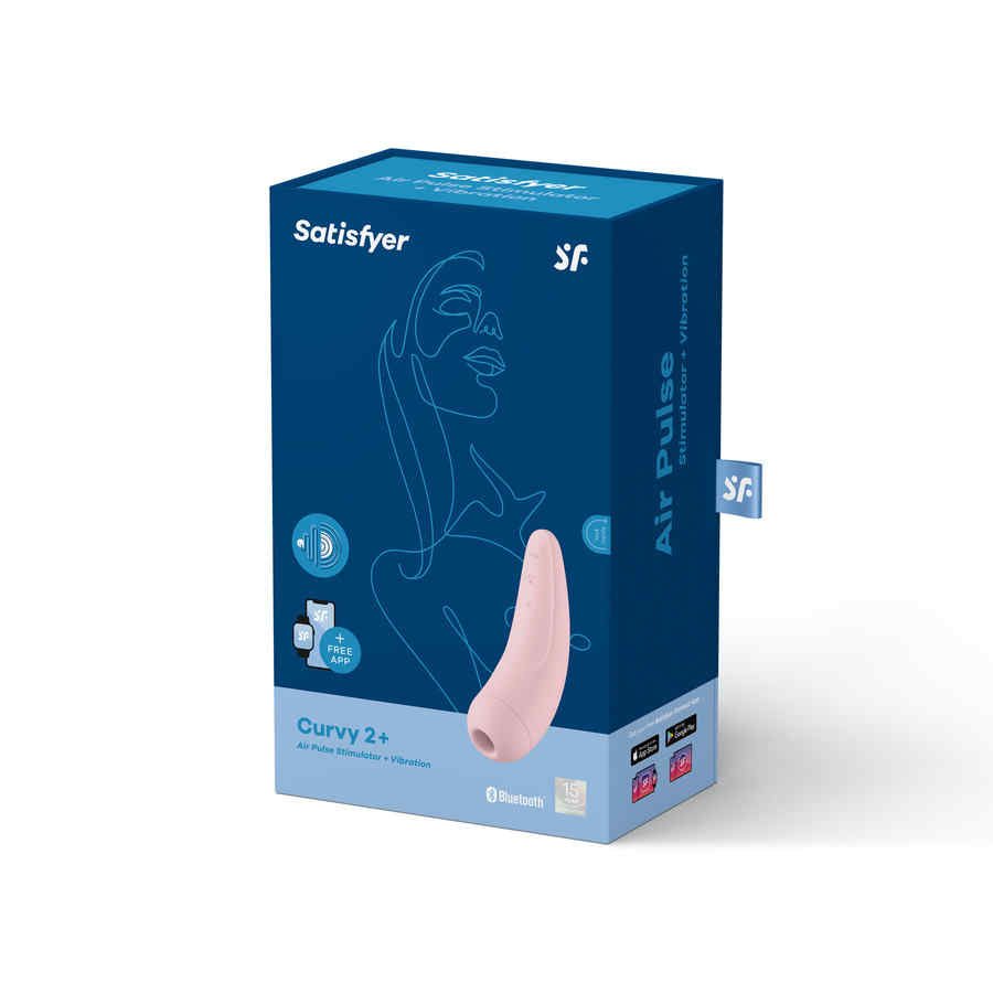 Náhled produktu Stimulátor klitorisu s mobilní aplikací Satisfyer Curvy 2+, růžová