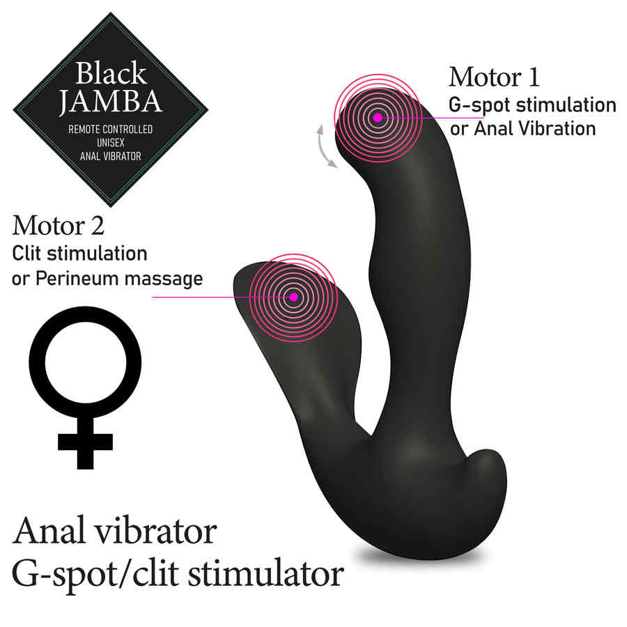 Náhled produktu Anální vibrátor s dálkovým ovládáním FeelzToys Black Jamba, černá