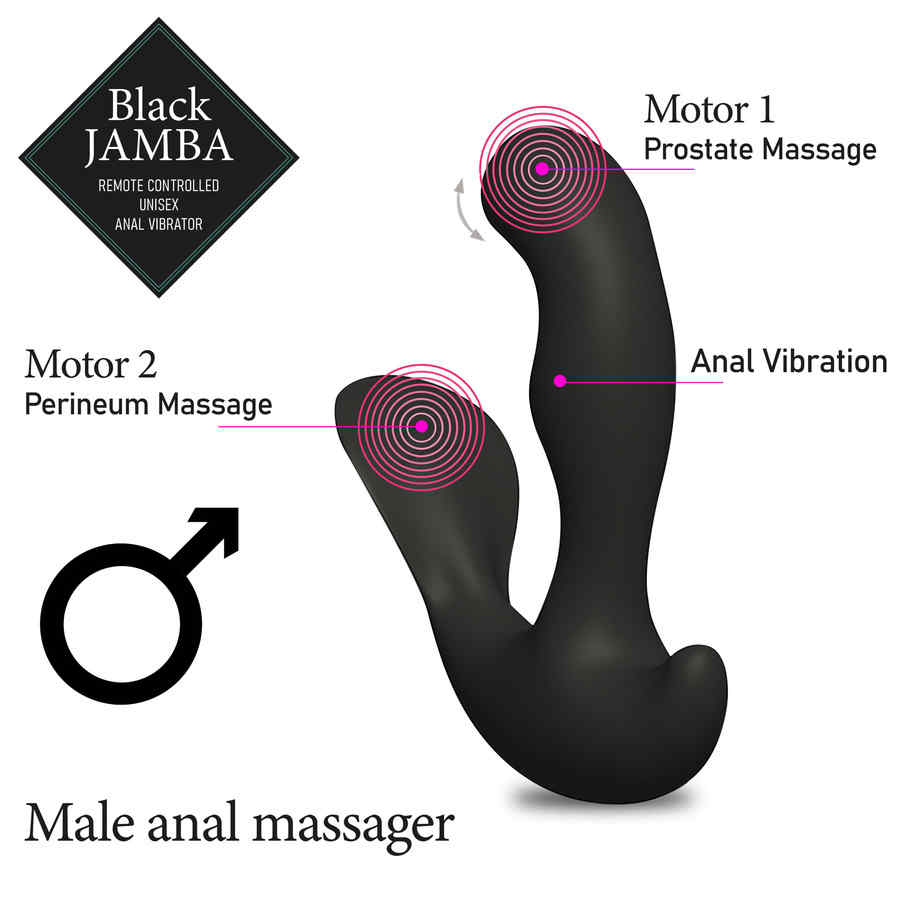 Náhled produktu Anální vibrátor s dálkovým ovládáním FeelzToys Black Jamba, černá