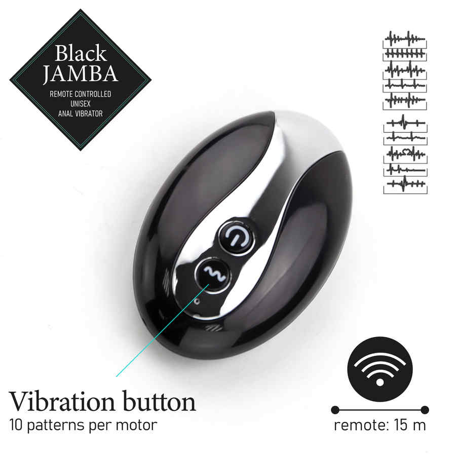 Náhled produktu Anální vibrátor s dálkovým ovládáním FeelzToys Black Jamba, černá