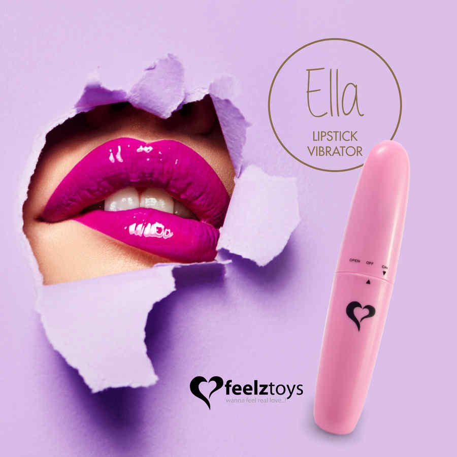 Náhled produktu Vibrátor na baterky FeelzToys Ella Lipstick, růžová