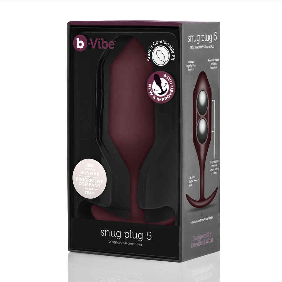 Náhled produktu Anální kolík B-Vibe Snug Plug 5, tmavě červená