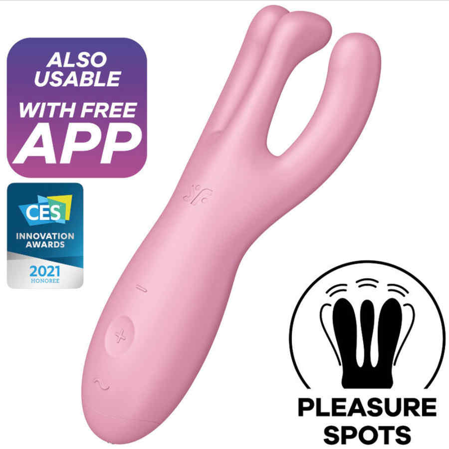 Náhled produktu Vibrační stimulátor s mobilní aplikací Satisfyer Threesom 4, růžová